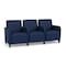 Lesro Siena Lounge Reception 3 Seat Tandem Seating, Black, MD Ink Upholstery SN3103 - alternate 1